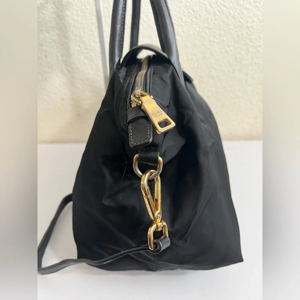 Prada Black Nylon Tote with Gold Hardware - Picture 12 of 16
